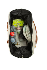 Krem Baby Bag Nakışlı Peluş Anne Bebek Çantası