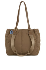 Vizon Çift Askılı Şişme Dik Nakışlı Büyük Çanta