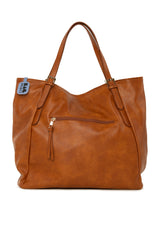 Taba Yumuşak Deri Çok Fermuarlı Salaş Tasarım Çanta