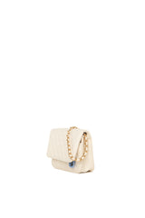 Beyaz Kapitone Mini Kalıp Kutu Çanta