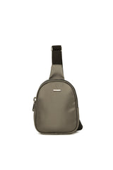 Gümüş Mini Logolu Kalın Çift Fermuarlı Çapraz Çanta