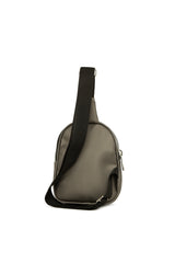 Gümüş Mini Logolu Kalın Çift Fermuarlı Çapraz Çanta