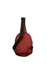 Kırmızı Mini Logolu Kalın Çift Fermuarlı Çapraz Çanta