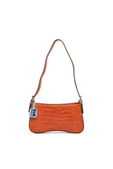 Turuncu Kalıp El Tutmalı Kroko Baget