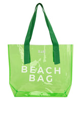 Yeşil Beach Bag Baskılı Şeffaf Plaj Çantası