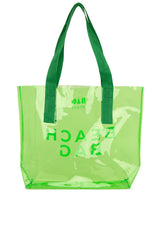 Yeşil Beach Bag Baskılı Şeffaf Plaj Çantası
