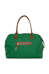 Yeşil Kesik Yazı Baskılı Omuz Askılı Çanta