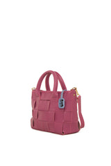 Mor Örgü Derili Askılı Tasarım Çanta