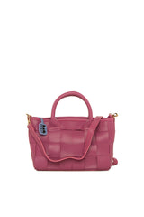 Mor Örgü Derili Askılı Tasarım Çanta