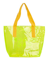 Açık Yeşil Beach Bag Baskılı Şeffaf Plaj Çantası