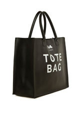 Siyah Tote Bag Baskılı Askılı Çanta