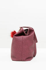 Bordo Kıvrımlı Askılı Çanta