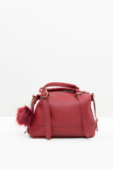 Bordo Çift Kemerli Balon Çanta