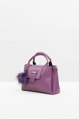 Mor Üç Bölmeli Askılı Çanta