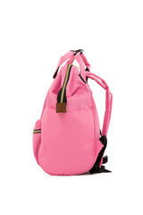Pembe Metal Ağızlı Sırt Çantası