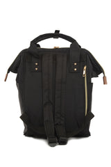 Siyah Metal Ağızlı Sırt Çantası