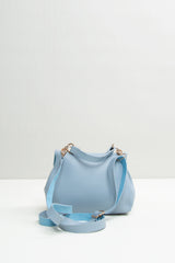 Mavi Mini Çıtçıtlı Kapaklı Askılı Çanta