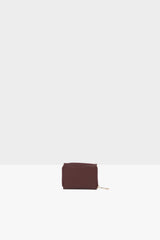 Bordo Kapaklı Fermuarlı Mini Cüzdan