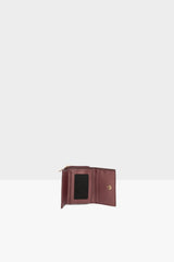 Bordo Kapaklı Fermuarlı Mini Cüzdan