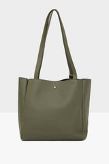 Haki Üç Bölmeli Logolu Çanta