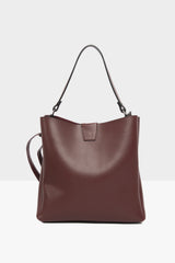 Bordo Brit Detaylı Çıtçıtlı İthal Çanta