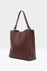 Bordo Brit Detaylı Çıtçıtlı İthal Çanta