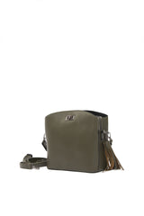 Haki Kemerli Kilitli Mini İthal Çanta