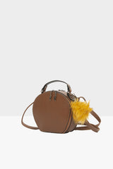 Taba Çift Fermuarlı Salpalı Yuvarlak Çanta