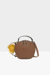 Taba Çift Fermuarlı Salpalı Yuvarlak Çanta