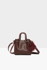 Bordo Mini Demir Tutmalı Askılı Çanta
