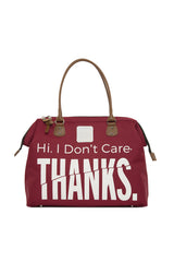 Bordo Kesik Yazı Baskılı Omuz Askılı Çanta