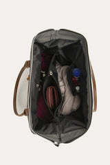 Gri Kesik Yazı Baskılı Omuz Askılı Çanta