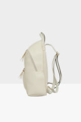 Beyaz Çift Yan Fermuarlı Sırt Çantası