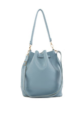 Mavi Şişe Dipli Büzgülü Fermuarlı Çanta