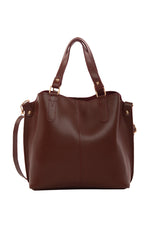 Bordo Üç Bölmeli Çıtçıt Detaylı Çanta