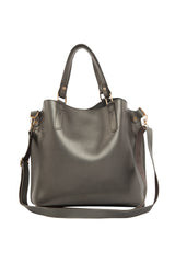 Gümüş Üç Bölmeli Çıtçıt Detaylı Çanta