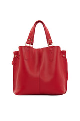 Kırmızı Üç Bölmeli Çıtçıt Detaylı Çanta