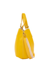 Sarı Üç Bölmeli Çıtçıt Detaylı Çanta