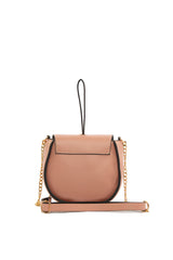 Pudra Oval Mini Kilit Detaylı Çanta