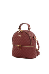 Bordo Kapitone Logo Ayrıntılı Sırt Çantası