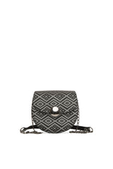 Gümüş Oval Kilim Desenli Mini Çanta