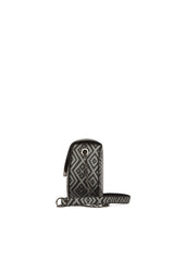 Gümüş Oval Kilim Desenli Mini Çanta