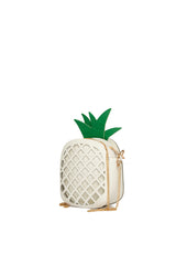 Beyaz Ananas Çapraz Mini Çanta