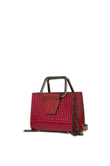 Kırmızı Çift Metal Tutmalı Kutu Çanta