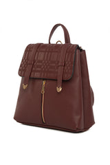 Bordo Çift Kemerli Kapak Detaylı Çanta