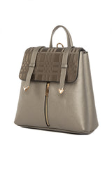 Gümüş Çift Kemerli Kapak Detaylı Çanta