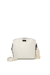 Beyaz Kemerli Kilitli Mini İthal Çanta