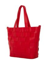 Kırmızı Örgü Derili Büyük Çanta