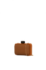 Taba Ahşap Burslu Zincirli Mini Çanta