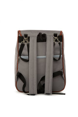 Gri Baby Bag Baskılı Kapaklı Sırt Çantası